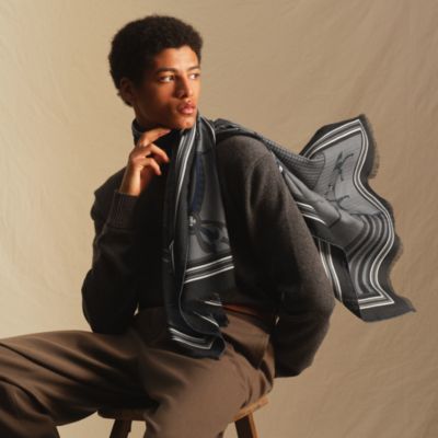 シルクニットタイ 6 cm 《ユニ》 - ブラック | Hermès - エルメス-公式